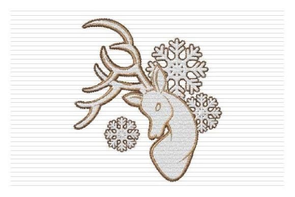 Review: Deer Reindeer Christmas Head Snow Embroidery