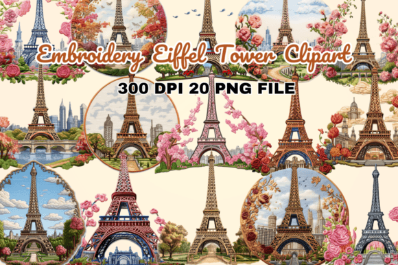 Review: Embroidery Eiffel Tower Clipart Bundle for Craft Fairs