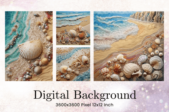 Reviewing Beach Embroidery Sea Ocean Background