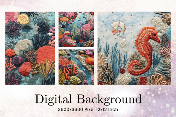 Reviewing Coral Embroidery Sea Ocean Background
