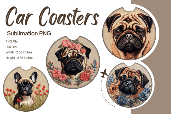 Reviewing Dog Embroidery Car Coaster Sublimation