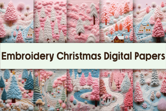 Reviewing Embroidery Christmas Digital Papers