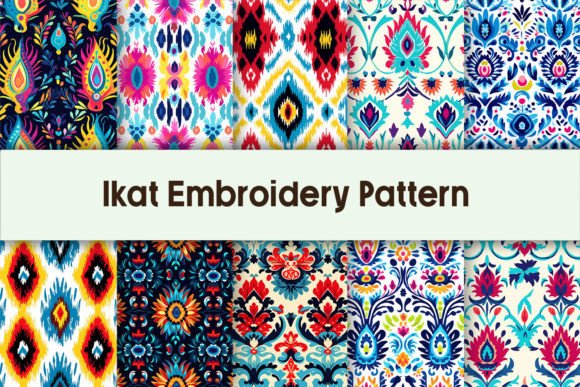 Reviewing Ikat Embroidery Pattern Digital Paper for Sweatshirts