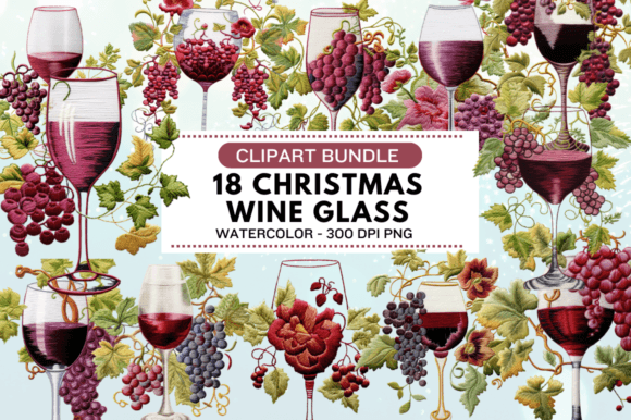 Reviewing the Embroidery Wine Glass Clipart Bundle